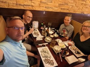 Sushi with Jan, Will, William, day 1